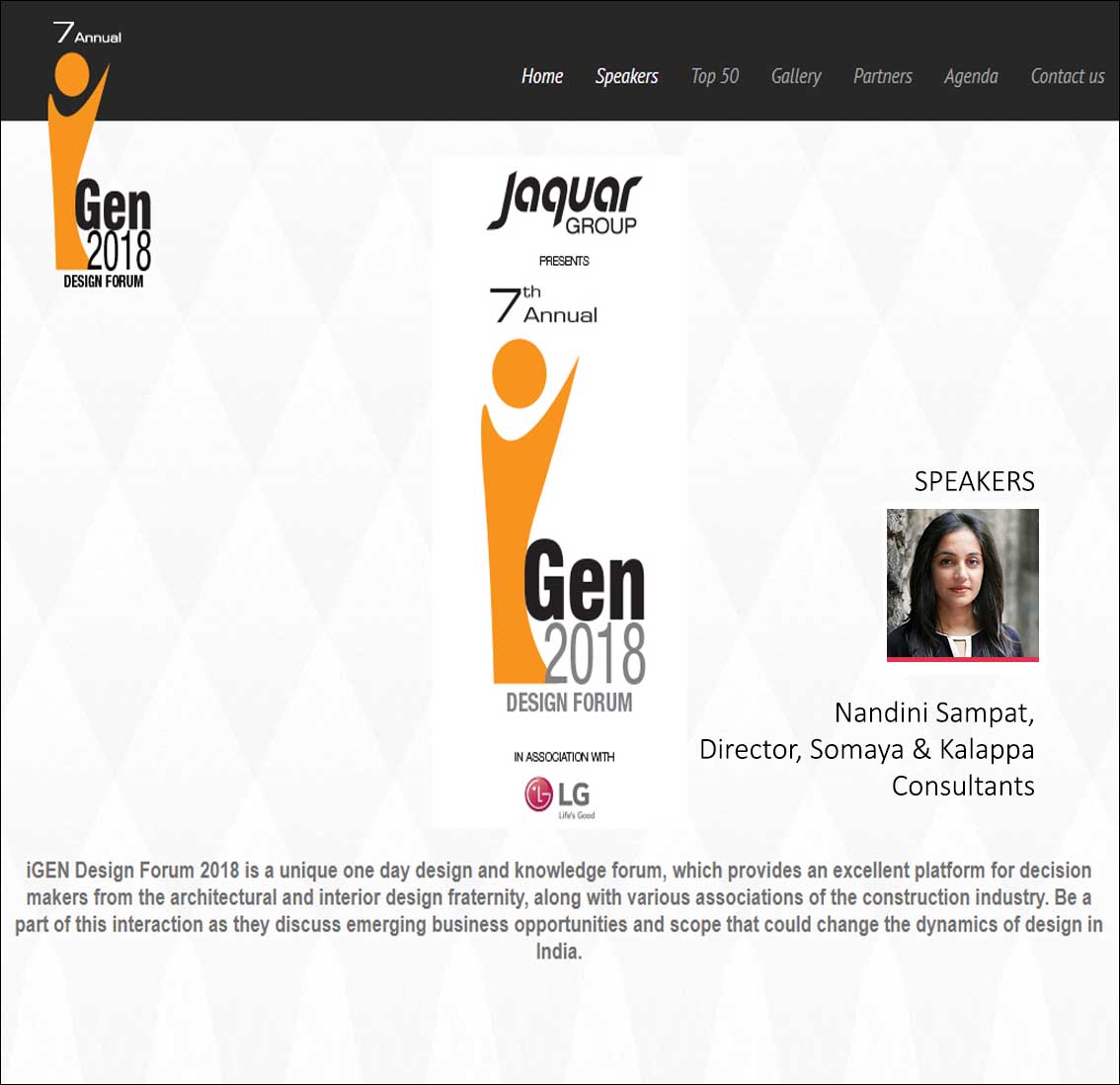 Speakers Nandini Sampat, 7 annual IGen 2018 design Forum, Architect and Interior India